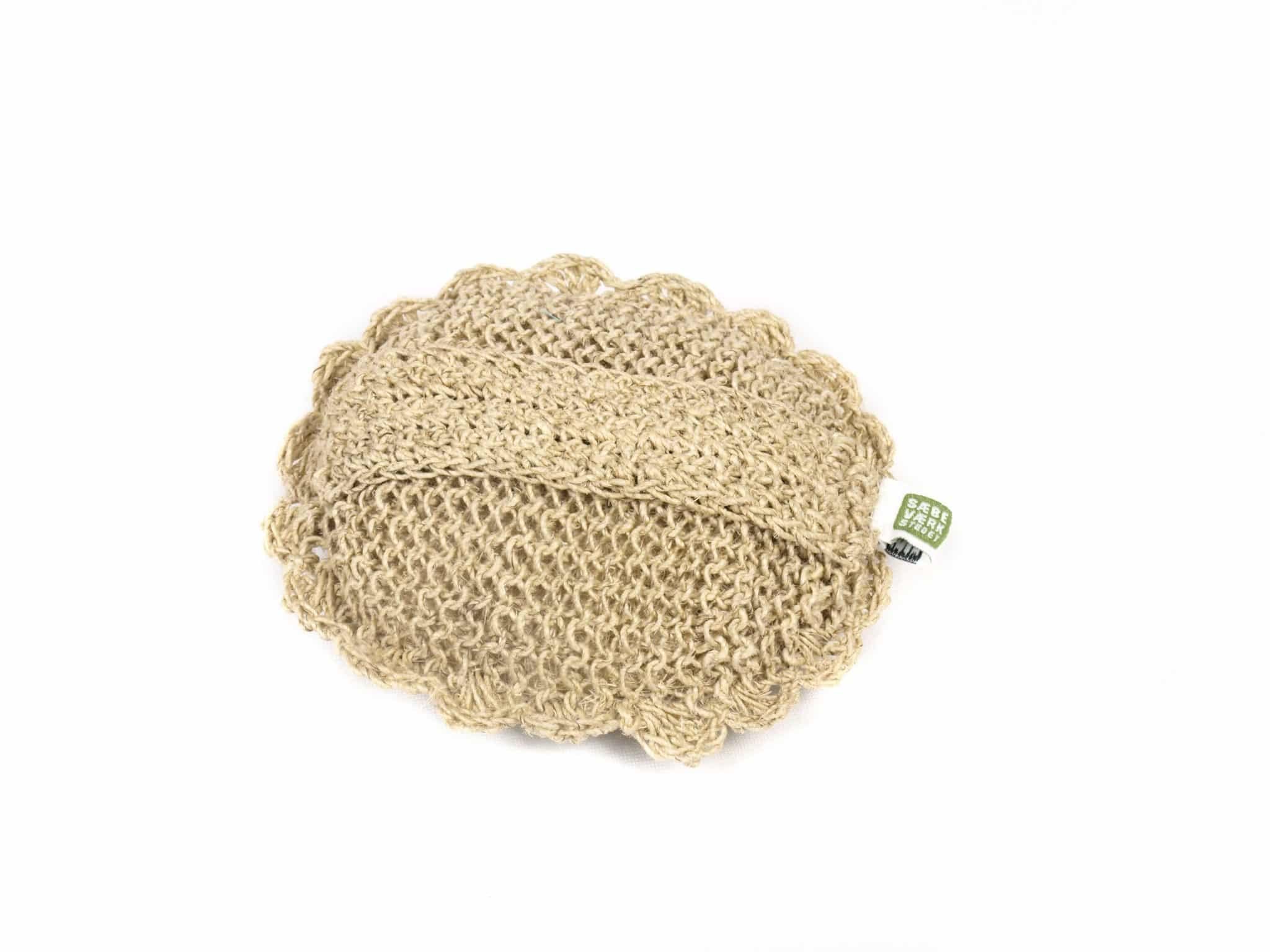 Naturlig Skrubbesvamp med Jute. Eksfolierende Svamp mod Appelsinhud