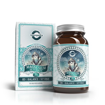 Raw Organics Magnesium Glycinate (90 kapsler)
