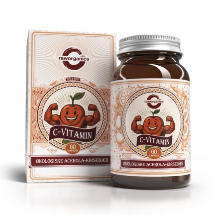 Raw Organics C Vitamin fra Acerola (60 kapsler)