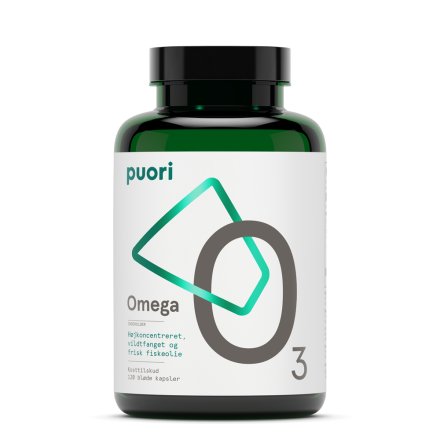 Puori O3 H�jkoncentreret Fiskeolie omega-3 (120 kapsler)