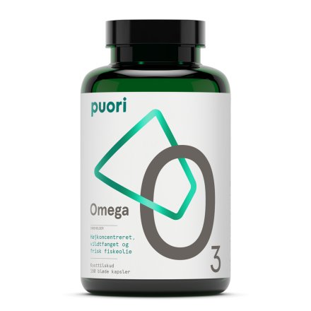 Puori O3 H�jkoncentreret Fiskeolie omega-3 (180 kapsler)