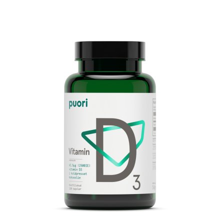 Puori D3 D-vitamin 62,5ug / 2500 IE (120 kapsler)