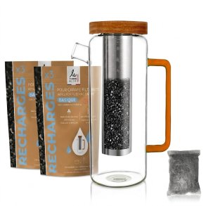 Design Vandfilterkande i Glas & 2 x Basic Refills