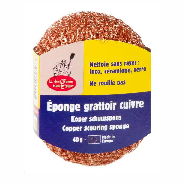 Skraber, skuresvamp i kobberst�luld - 2 stk.