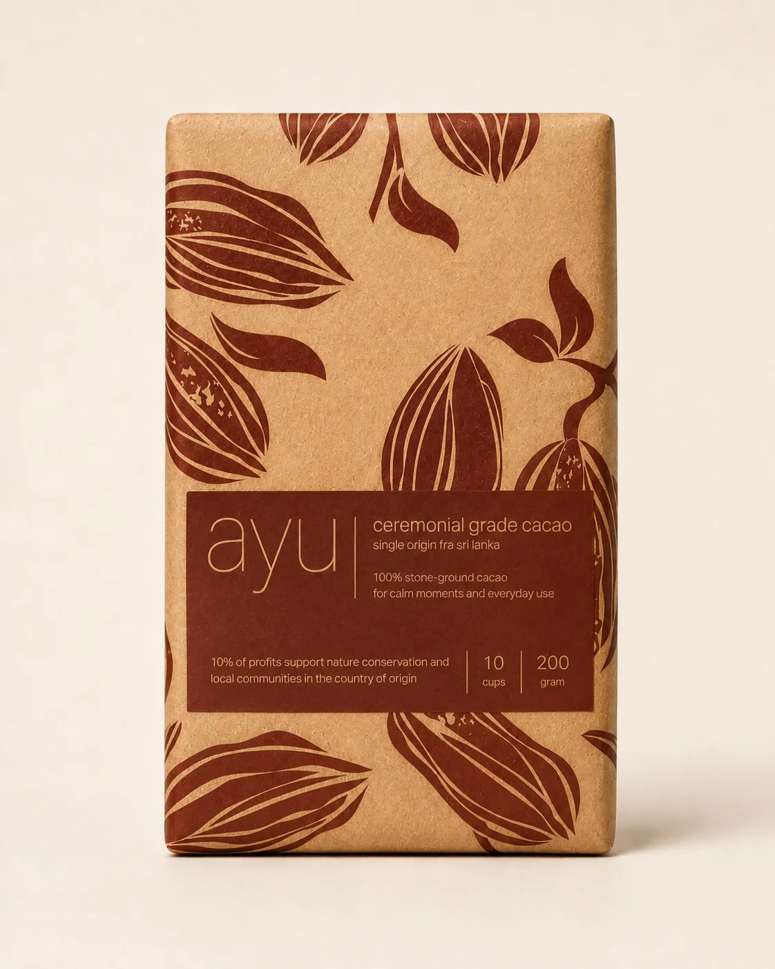 Ayu Ceremonial Grade Cacao � 100% Ren og Uforarbejdet Kakaomasse