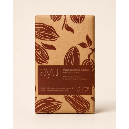 Ayu Ceremonial Grade Cacao � 100% Ren og Uforarbejdet Kakaomasse