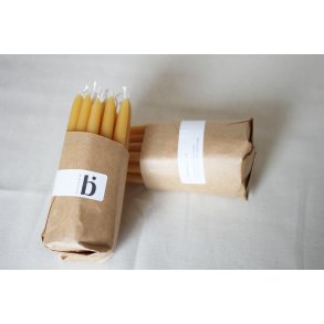 Juletrslys af bivoks, hnddyppede, 20 stk.