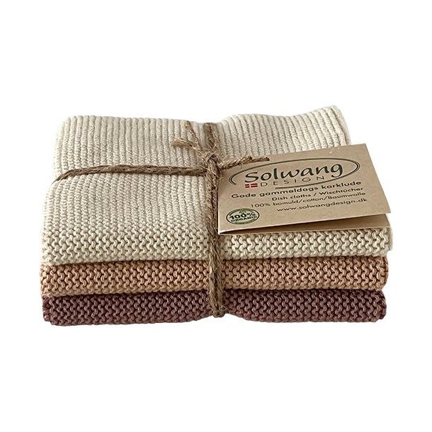 Gammeldags Karklude (3stk) - Natur/Lys &amp; M�rk Nougat