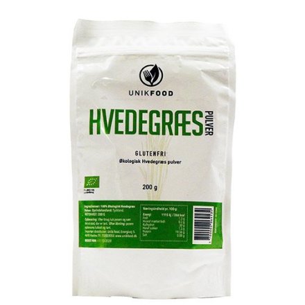 Unikfood Hvedegr�s pulver �kologisk Glutenfri (200g)