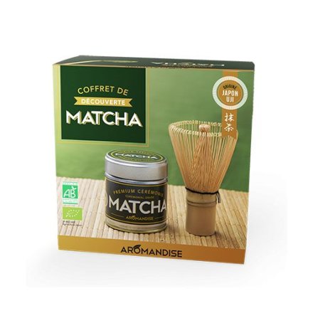 Aromandise Matcha Discovery-s�t (ceremonial grade matcha te og piskeris) �