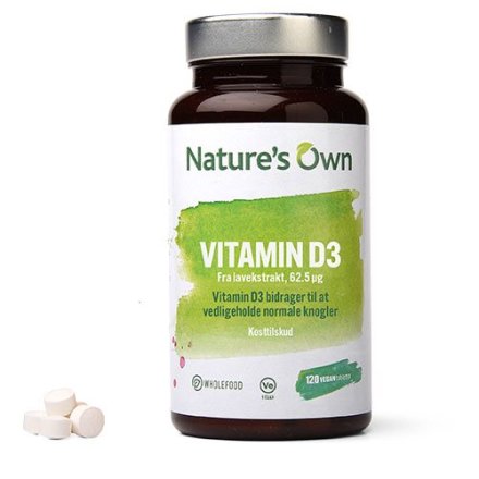 Nature's Own Vegansk D3-vitamin 62.5&mu;g (120 tabletter)