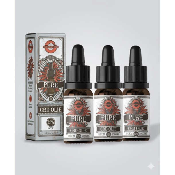 3 x Dansk Raw Organics CBD Olie (20% / 2000mg / 0.00 % THC) Broad Spectrum