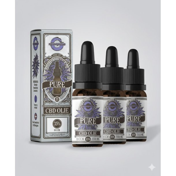 3 stk. Dansk Raw Organics CBD olie (35% / 3500mg CBD / 0.00% THC) Broad Spectrum