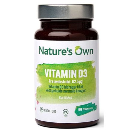 Nature's Own Vegansk D3-vitamin 62,5ug (60 tabletter)